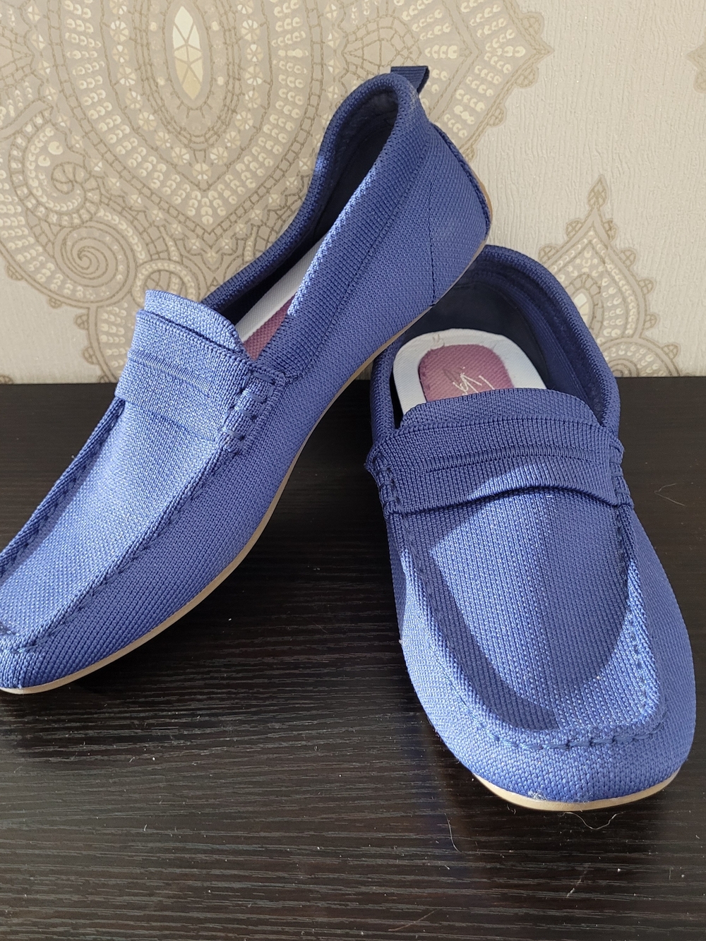Women’s Knit Slip-On Loafers in Blue